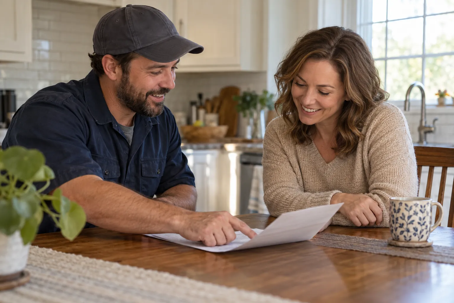 A local provider reviewing an estimate with a homeowner in the Kenner area